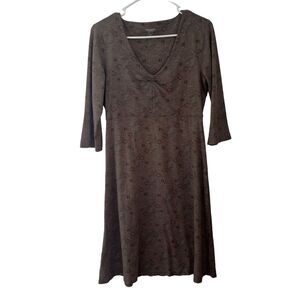Toad & Co Rosalinda Dress- Falcon Brown Tribal Print‎ - Organic Cotton Size M